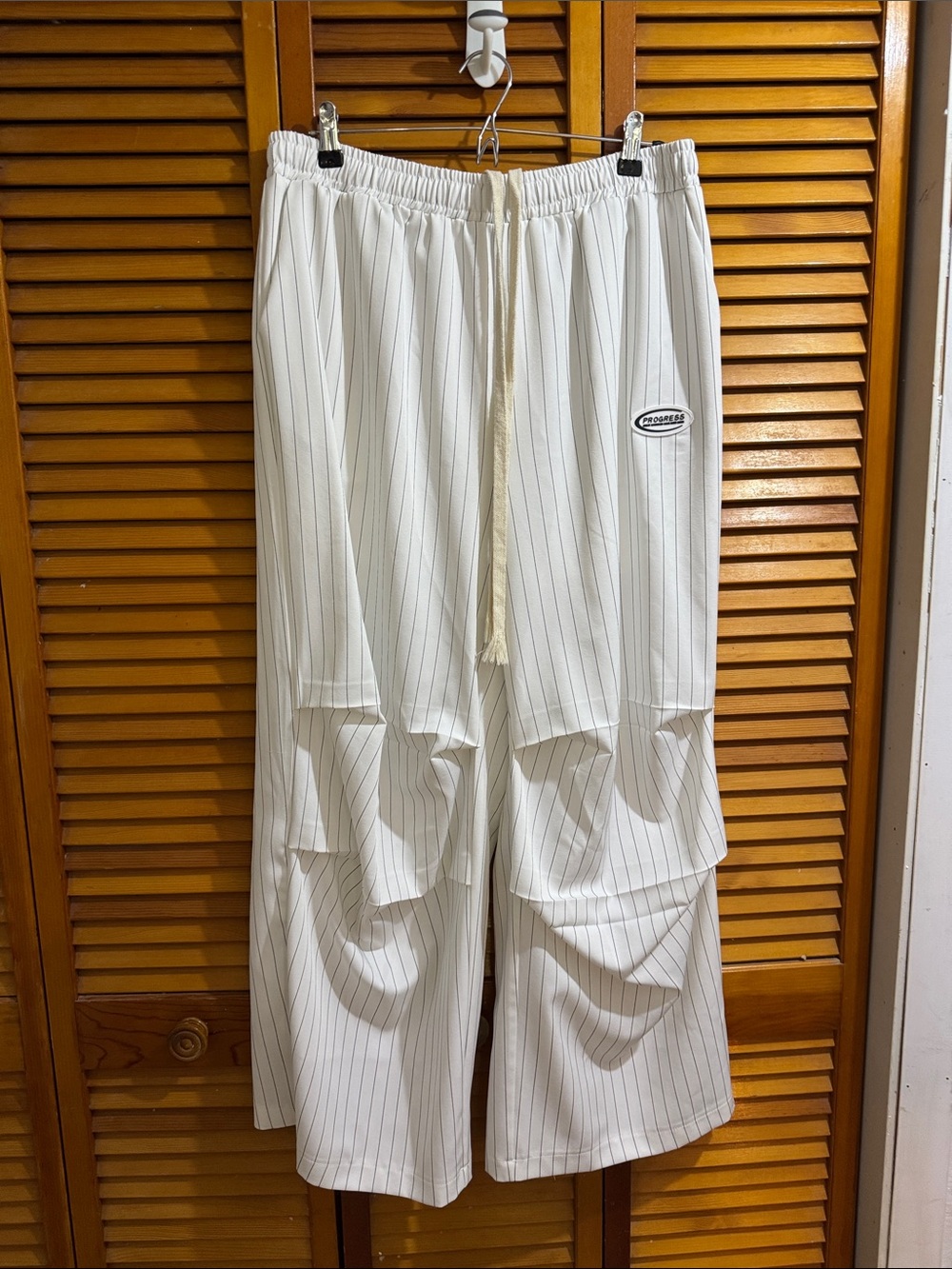 Unbranded White Pinstripe Drawstring baggy woman’s pants